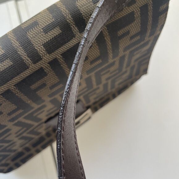 VTG RARE FENDI Zucca Pattern Shoulder Bag Hand Bag Mamma Baguette 71-15980-001 - Picture 14 of 16